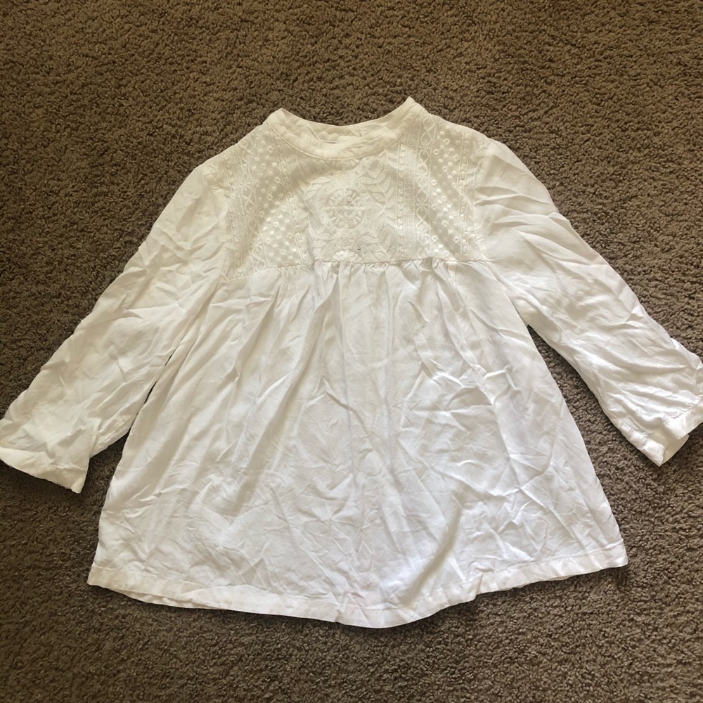 White Bohemian Top For Girls